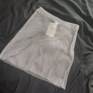 Zara mesh iridescent rhinestone skirt